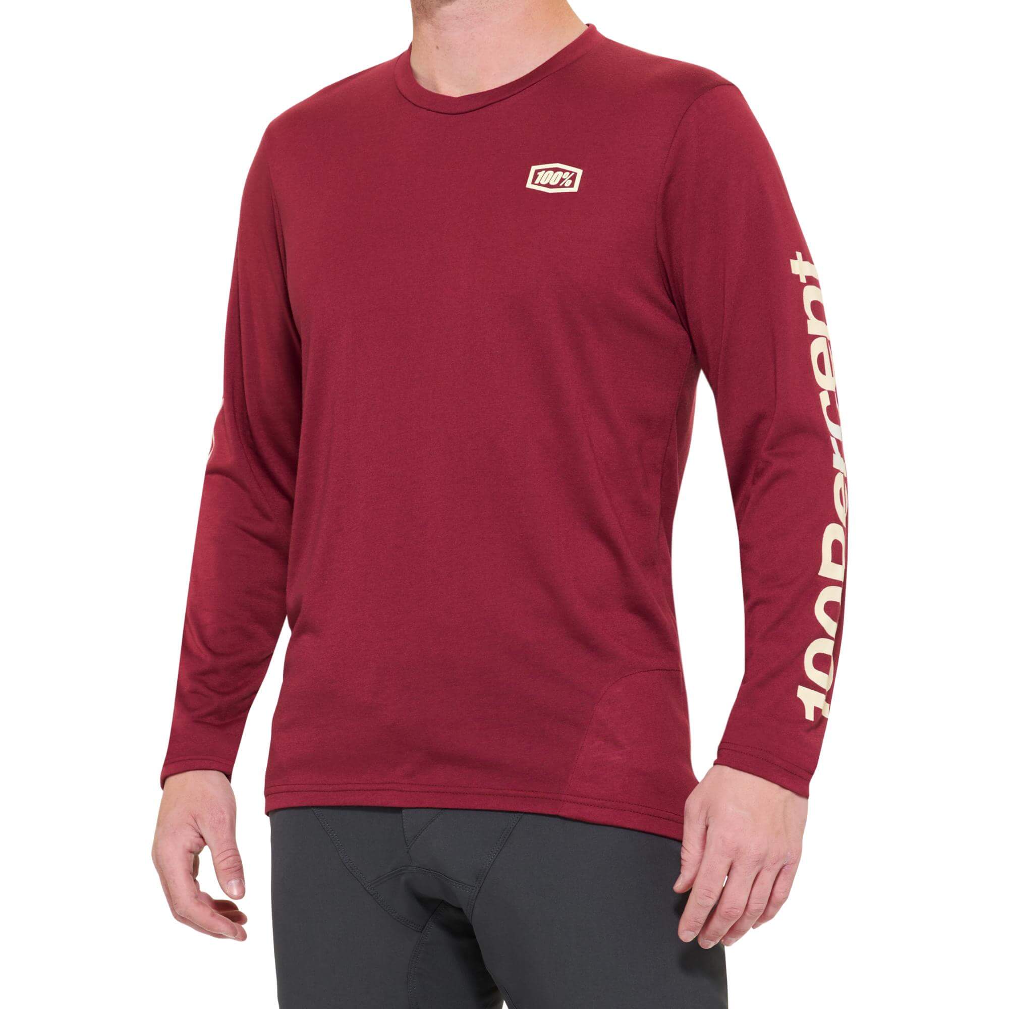 100% Airmatic Long Sleeves Jersey Merlot - FREE UK Shipping, FREE 365 Day Returns | Moto Central