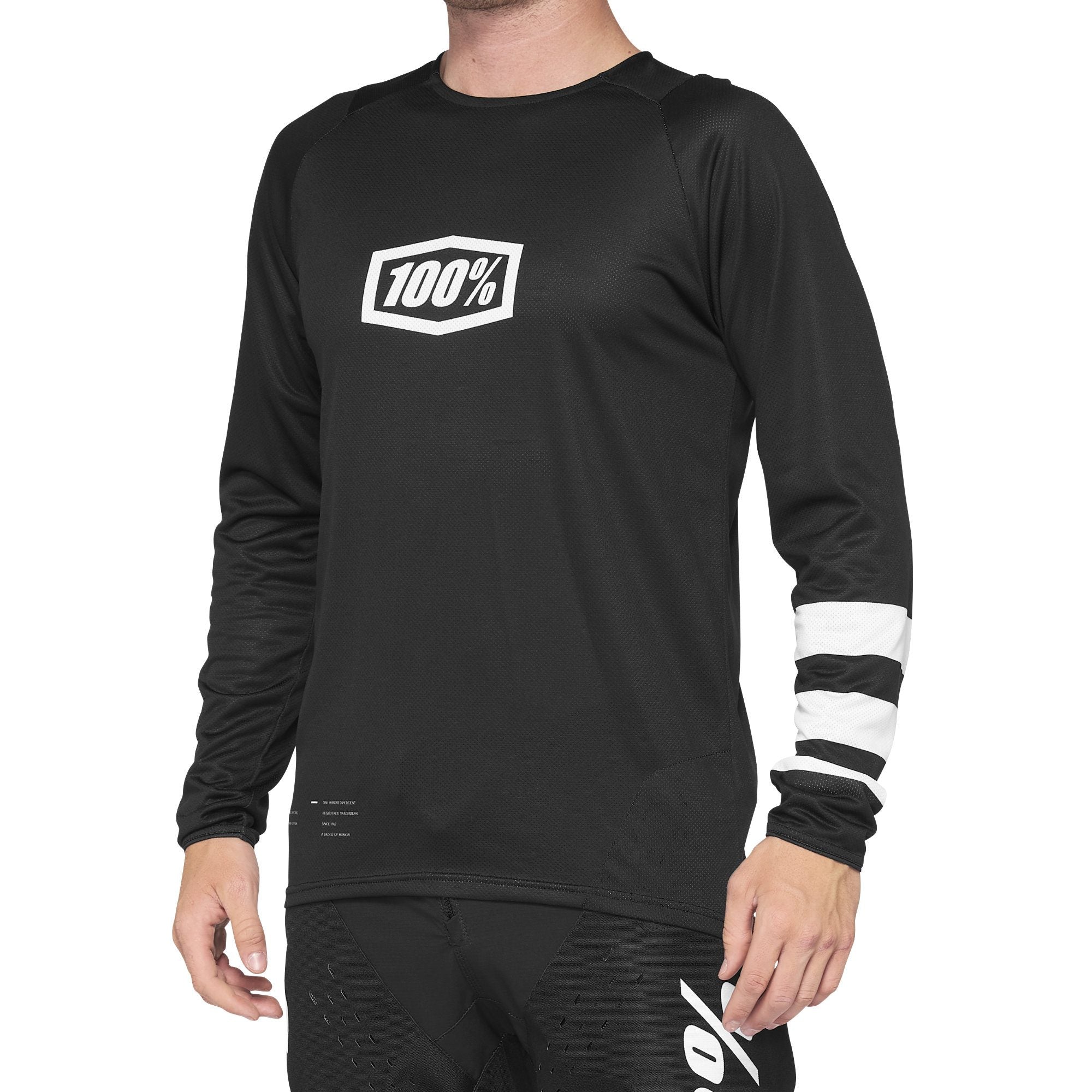 100% R-Core Youth Long Sleeves Jersey Black White - FREE UK Shipping, FREE 365 Day Returns | Moto Central