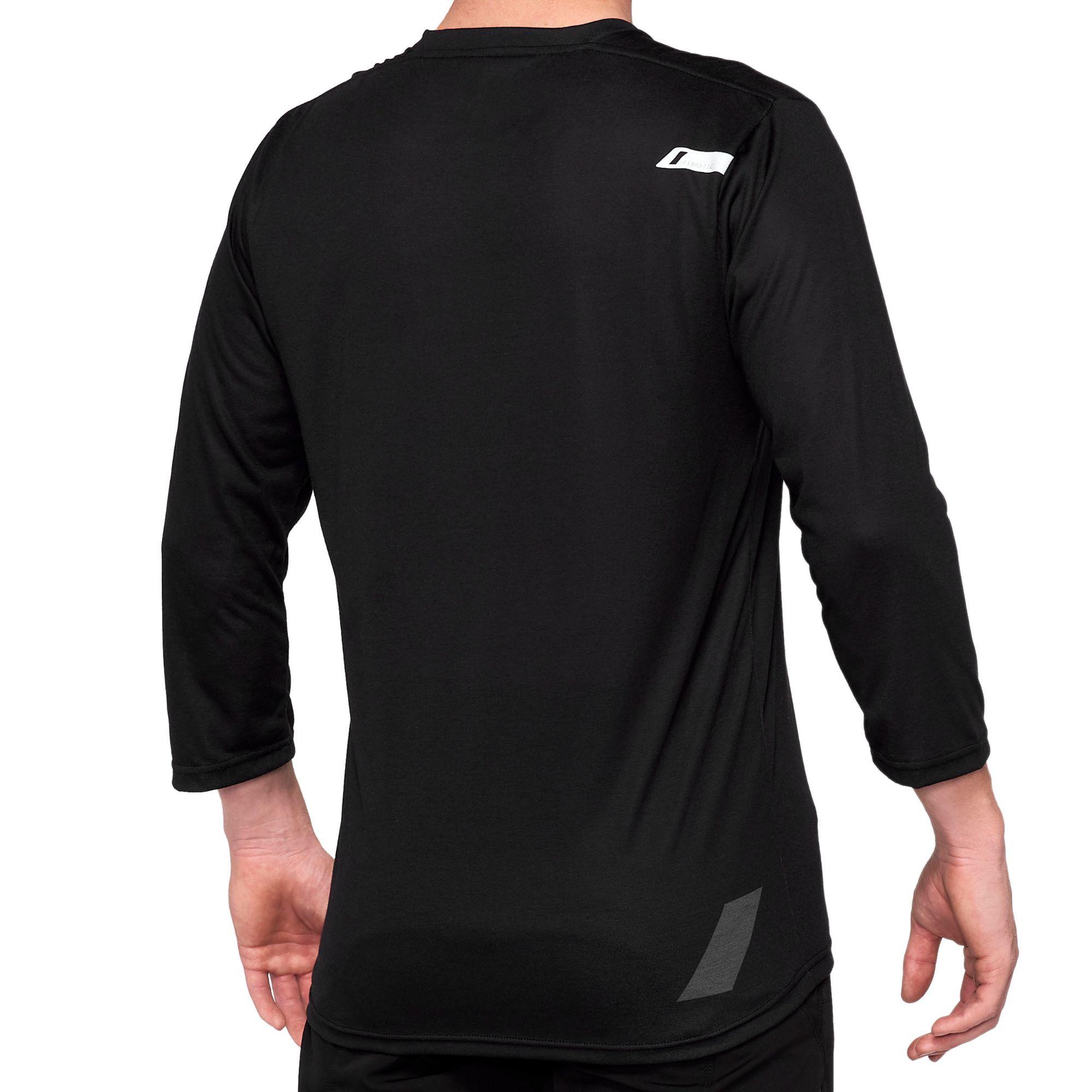 100% Airmatic 3/4 Sleeves Jersey Black - FREE UK Shipping, FREE 365 Day Returns | Moto Central