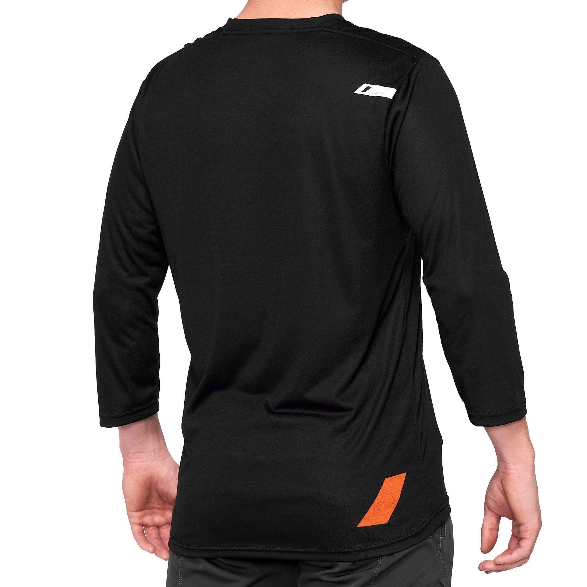 100% Airmatic 3/4 Sleeves Jersey Black / Orange - FREE UK Shipping, FREE 365 Day Returns | Moto Central