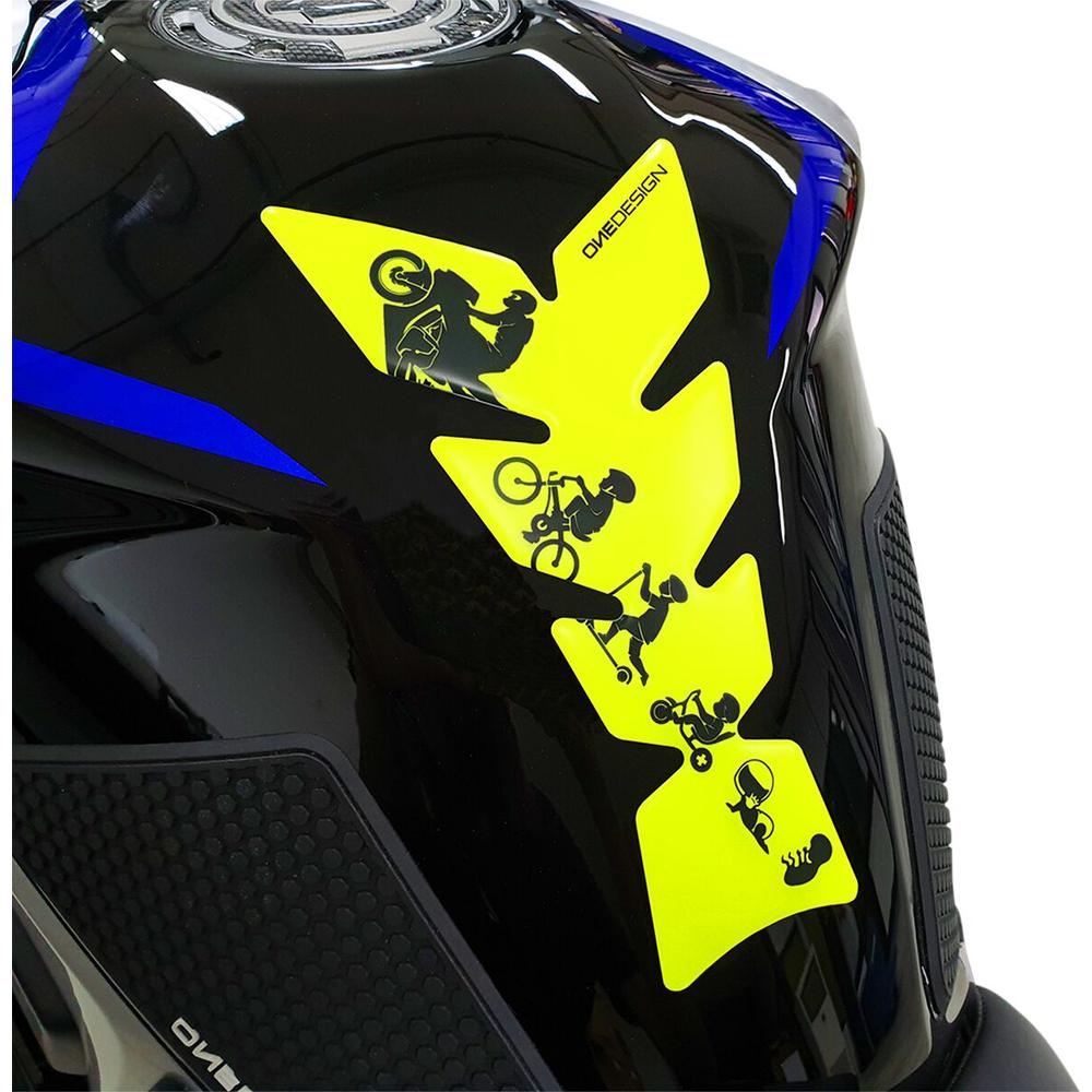 One Design Tank Pad Matt Fluo Yellow - FREE UK Shipping, FREE 365 Day Returns | Moto Central