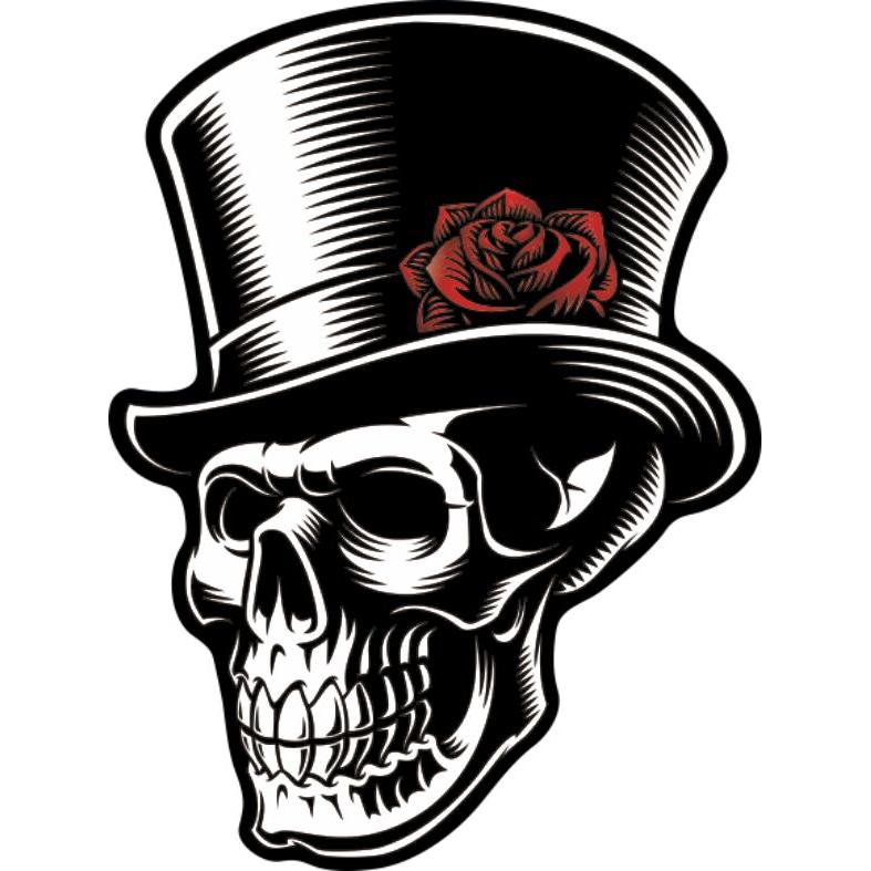 One Design Flat 5032P UV Label White Skull - FREE UK Shipping, FREE 365 Day Returns | Moto Central