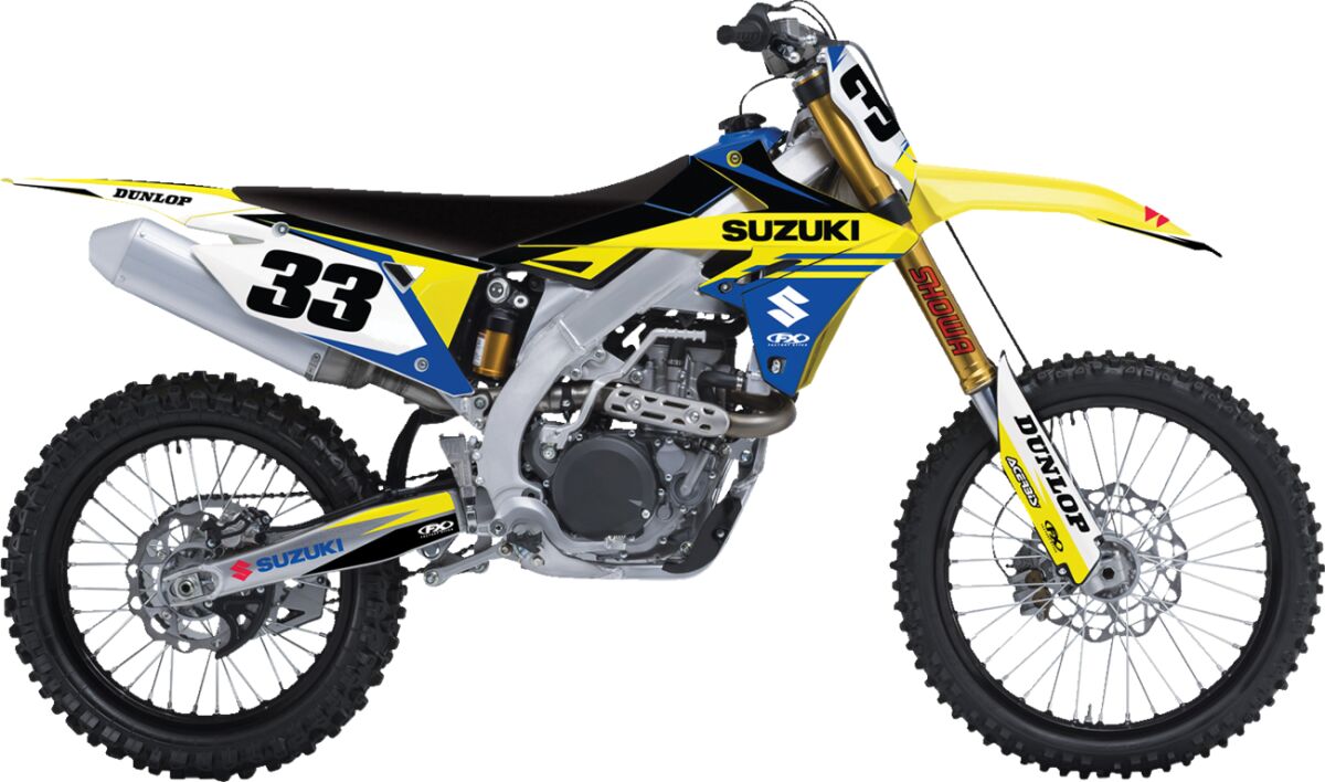 Factory Effex EVO19 Series Graphic Kit Blue / Yellow For Suzuki DR-Z 400 2000