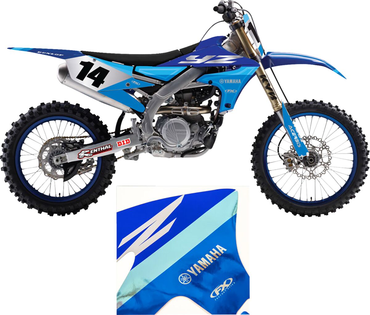 Factory Effex Candy Chrome Series Shroud Graphic Kit Blue For Yamaha YZ 125 2020