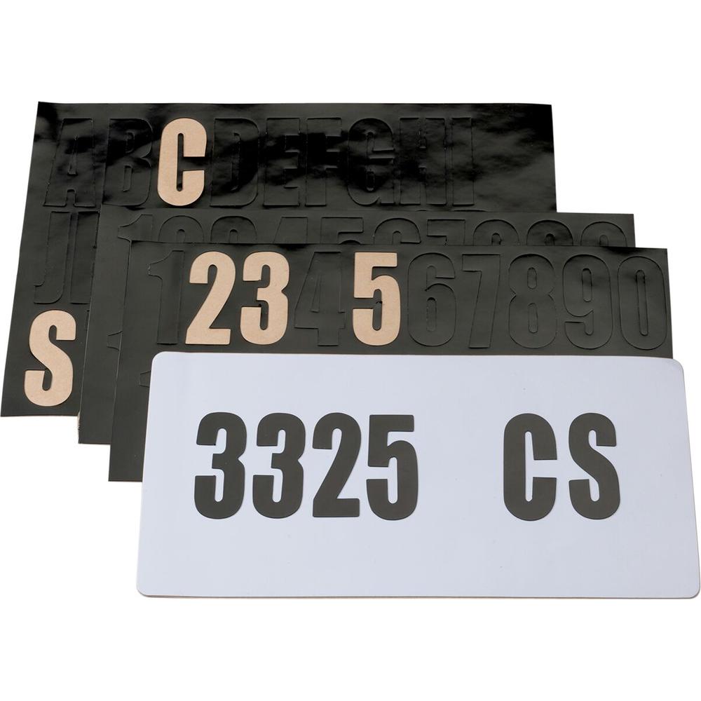 Moose Utility License Plate Decal Kit Black / White