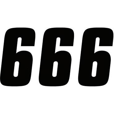 Factory Effex Number #6 Stickers Black - 4 Inch