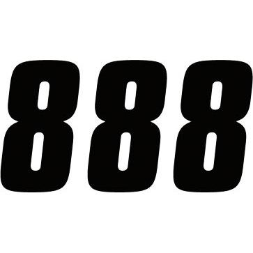 Factory Effex Number #8 Stickers Black - 4 Inch