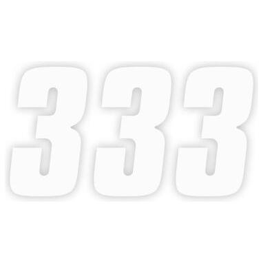 Factory Effex Number #3 Stickers White - 4 Inch