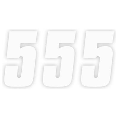 Factory Effex Number #5 Stickers White - 4 Inch