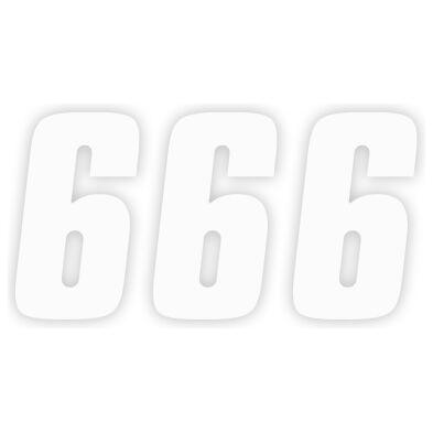 Factory Effex Number #6 Stickers White - 4 Inch