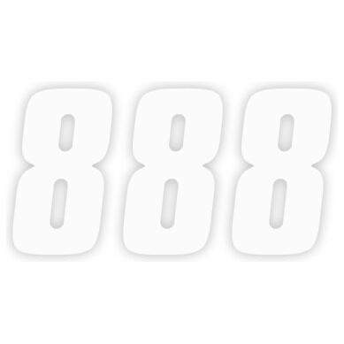 Factory Effex Number #8 Stickers White - 4 Inch