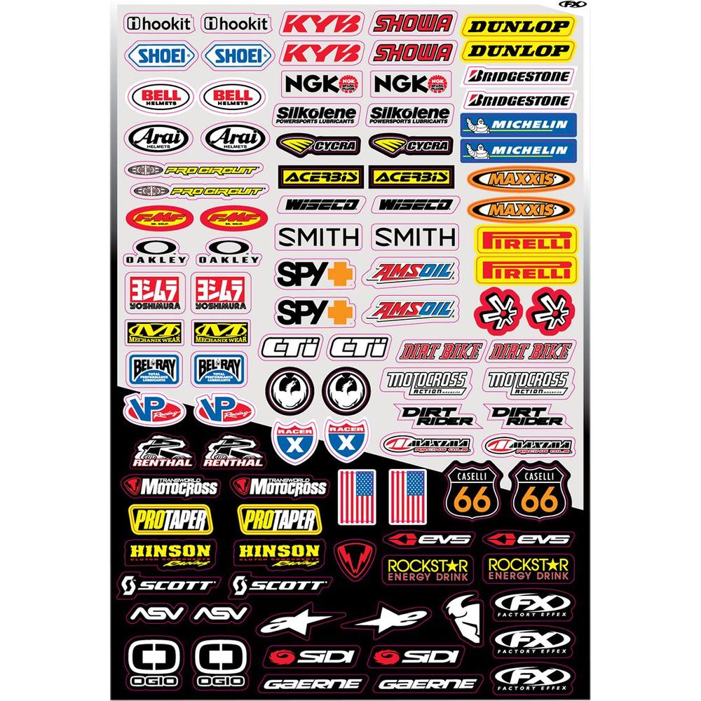 Factory Effex Micro Sponsor Sticker Kit Multi