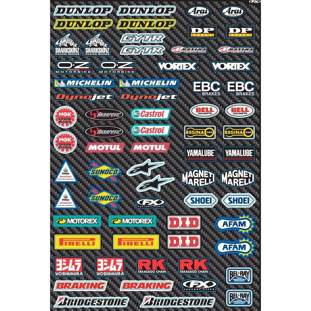 Factory Effex Sponsor/Logo Sticker Sheet Multi