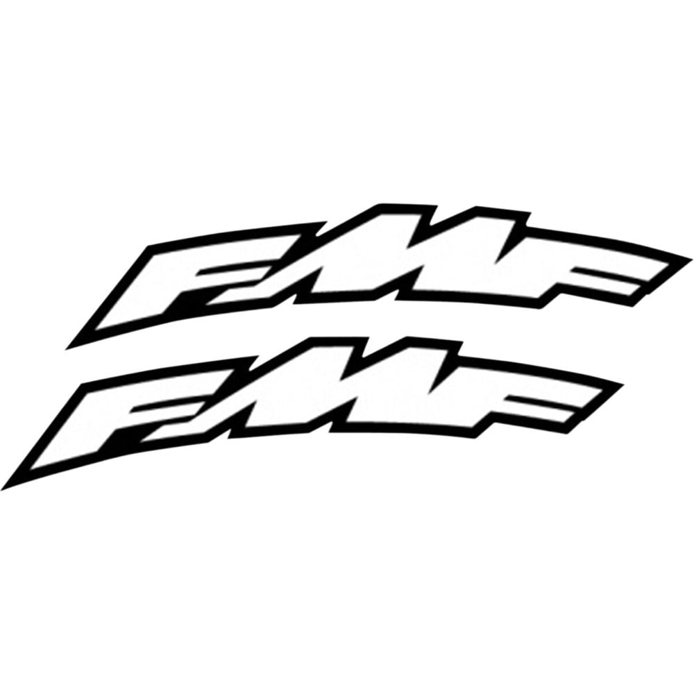 FMF Large Side Arch Fender Stickers Black / White