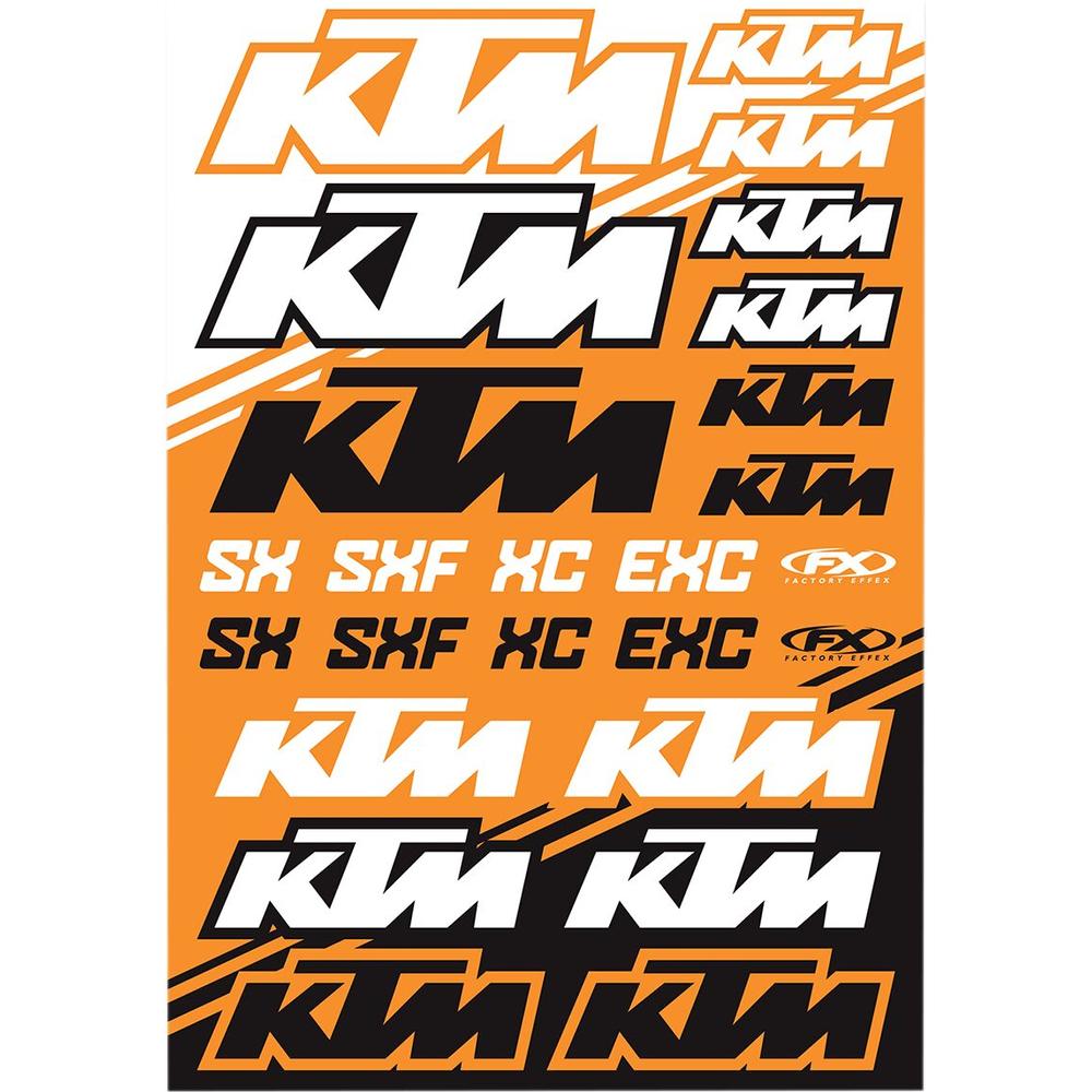 Factory Effex Sticker Sheet Black / Orange / White