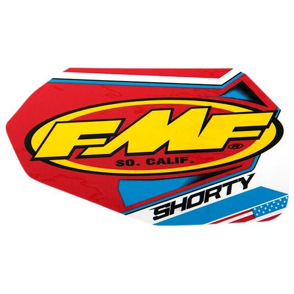 FMF Shorty Exhaust Replacement Decal Blue / Red / White / Yellow