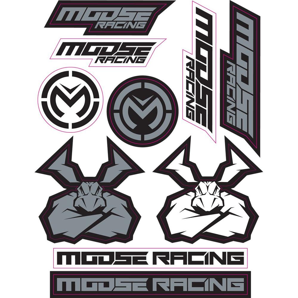 Moose Racing Agroid Decal Sheet Black / Silver