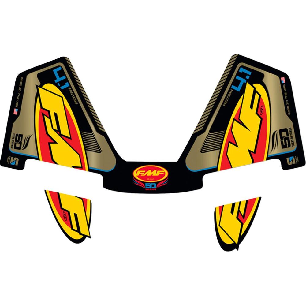 FMF Factory 4.1 RCT Exhaust Replacement Decal Black / Gold / Yellow