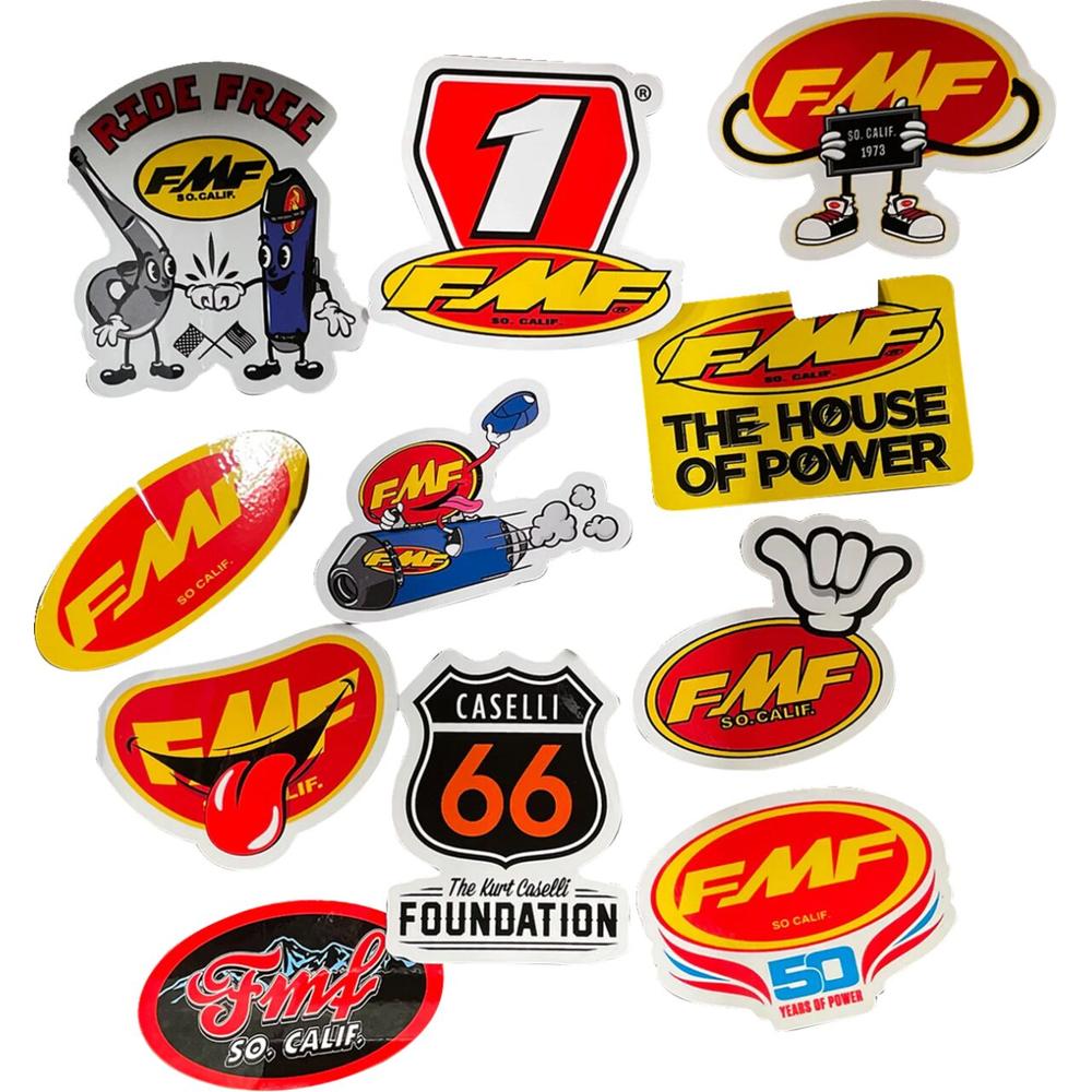 FMF Go Fast Have Fun Decal Sticker Pack Red / Yellow