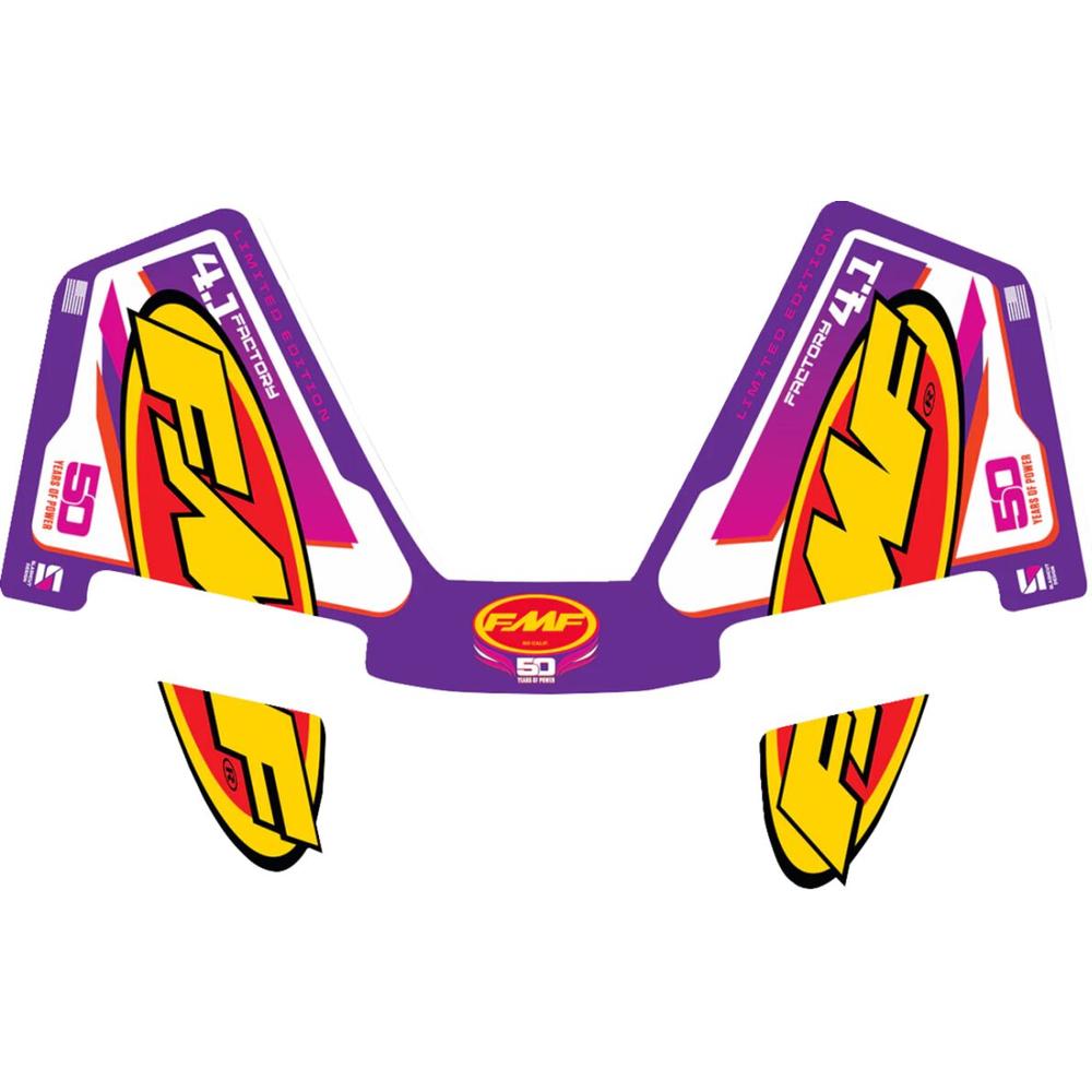 FMF Retro Yamaha 4.1 Exhaust Replacement Decal Purple / Red / Yellow