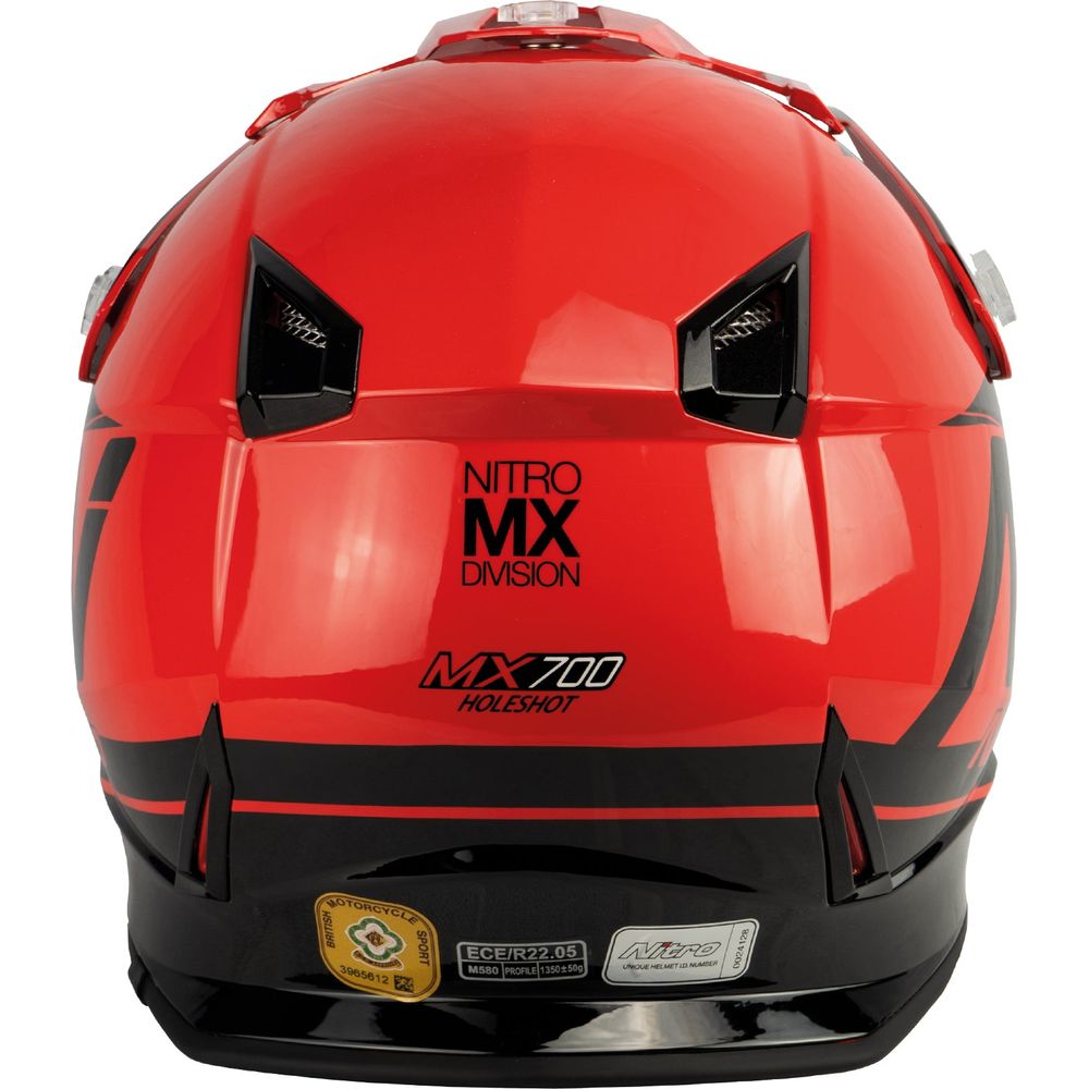 Nitro MX700 Holeshot Motocross Helmet Gloss Black / Red - FREE UK Shipping, FREE 365 Day Returns | Moto Central