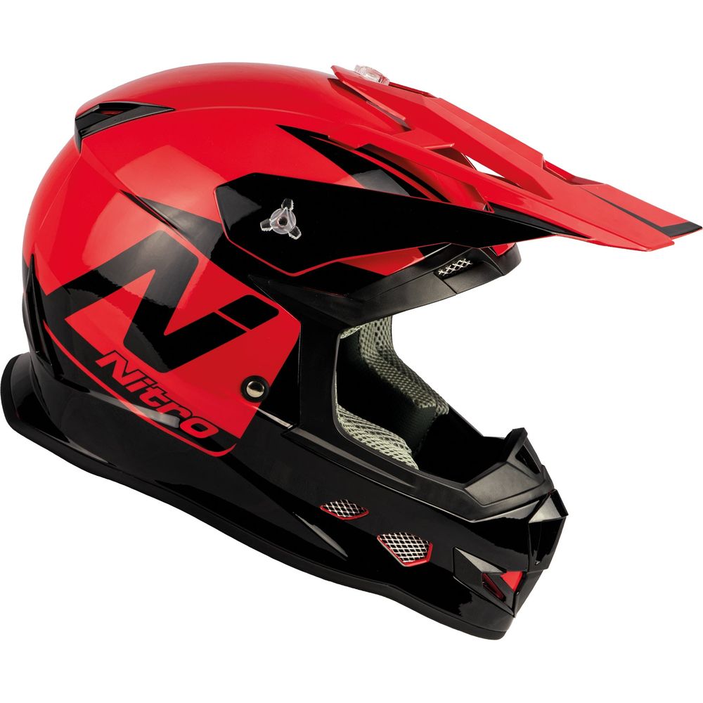 Nitro MX700 Holeshot Motocross Helmet Gloss Black / Red - FREE UK Shipping, FREE 365 Day Returns | Moto Central