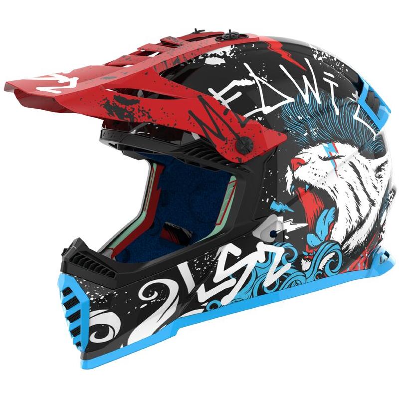 LS2 MX437 Fast 2 Mini Junior ECE 22.06 Motocross Helmet Starmaw Black