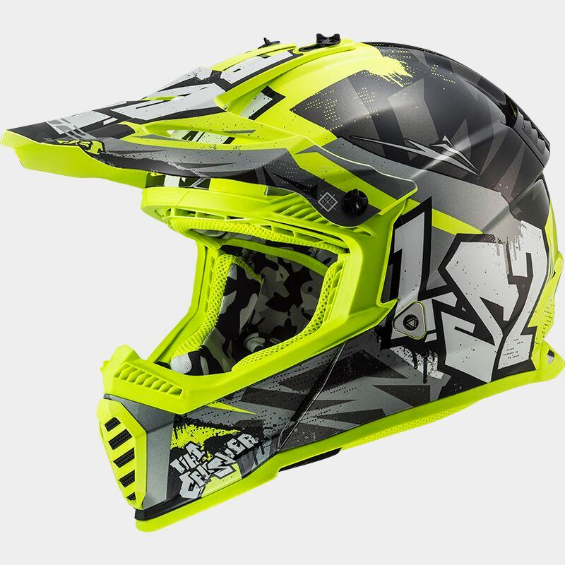 LS2 MX437 Fast 2 Mini Junior ECE 22.06 Motocross Helmet Crusher Black / Yellow