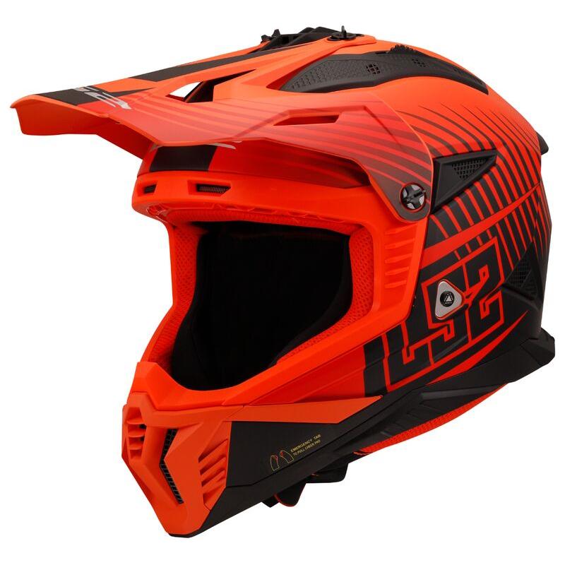 LS2 MX708 Fast 2 ECE 22.06 Motocross Helmet Duck Matt Hi-Viz Orange / Red