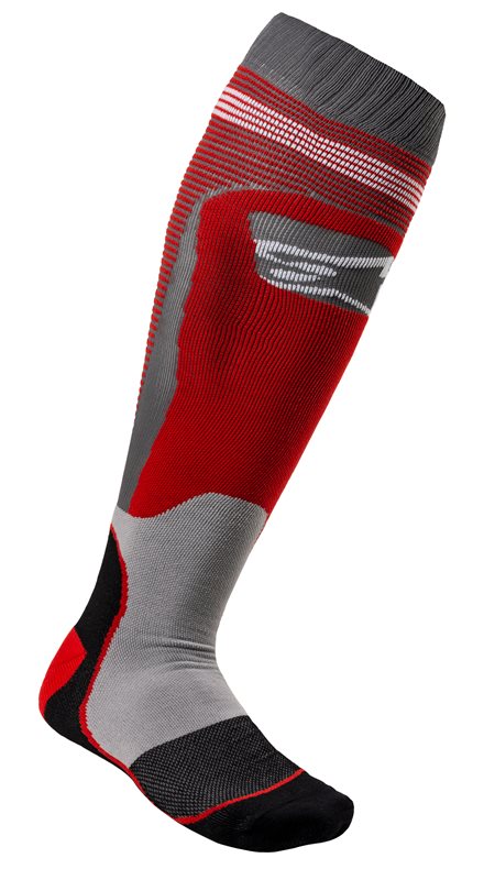 Alpinestars MX Plus-1 Socks Red / Cool Grey