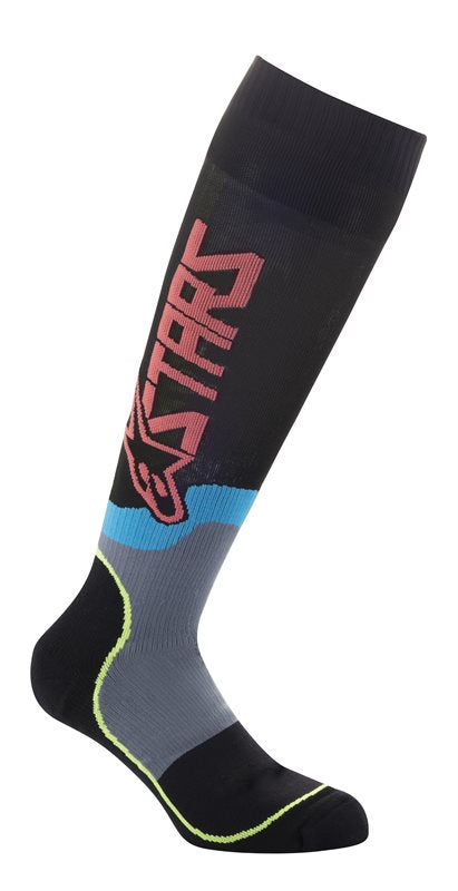 Alpinestars MX Plus-2 Socks Black / Fluo Yellow / Coral