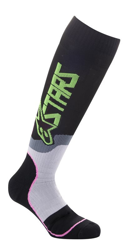 Alpinestars MX Plus-2 Socks Black / Neon Green / Fluo Pink