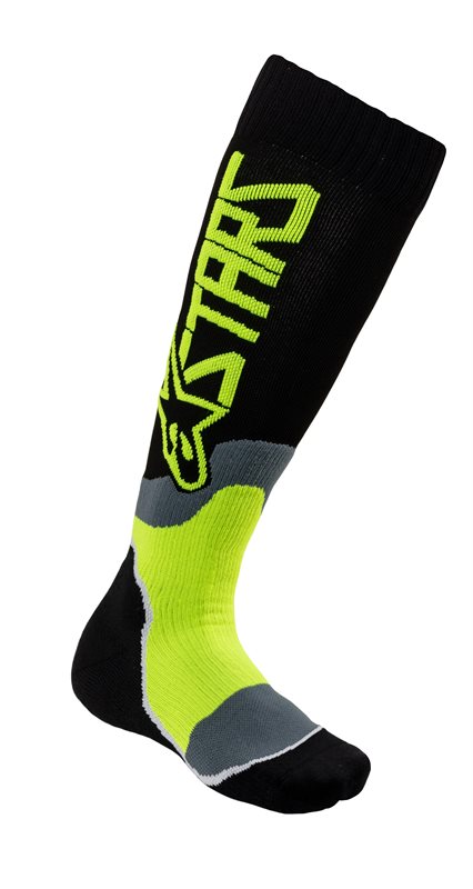 Alpinestars Youth MX Plus-2 Socks Black / Fluo Yellow