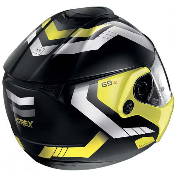 Grex G9.2 Steadfast N-Com Modular Flip-Up Helmet Metal Black / Yellow  - FREE UK Shipping, FREE 365 Day Returns | Moto Central