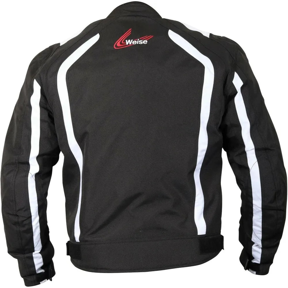 Weise Corsa Textile Jacket Black / White - FREE UK Shipping, FREE 365 Day Returns | Moto Central