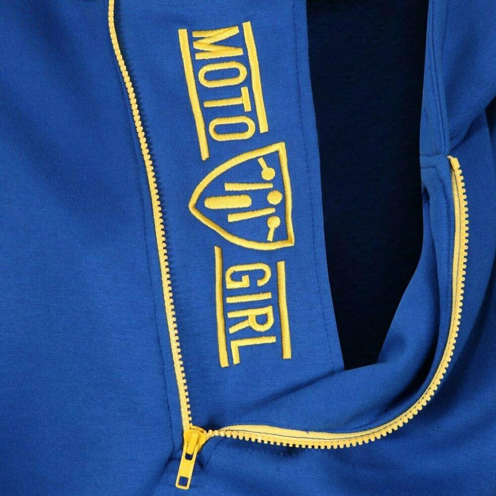 MotoGirl Helmet Ladies Hoodie Blue / Yellow - FREE UK Shipping, FREE 365 Day Returns | Moto Central