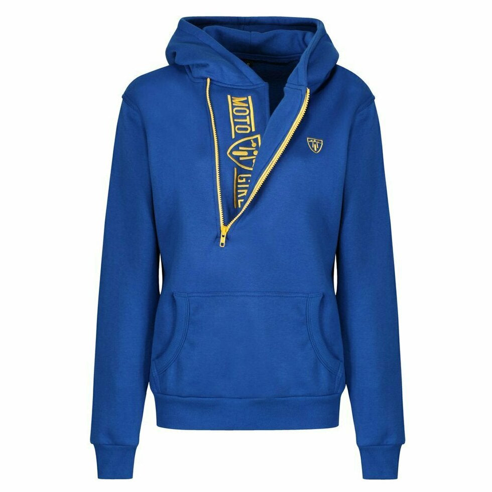 MotoGirl Helmet Ladies Hoodie Blue / Yellow - FREE UK Shipping, FREE 365 Day Returns | Moto Central