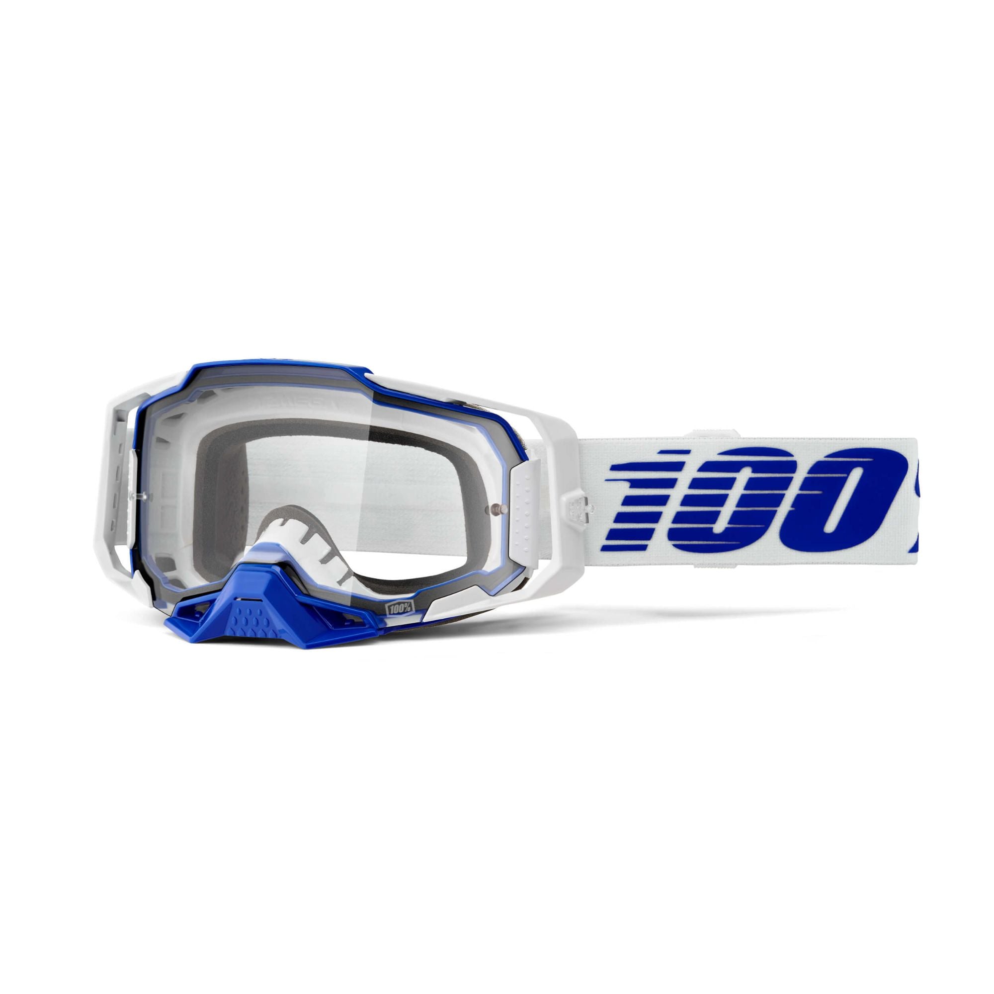 100% Armega Goggles Blue / Clear Lens - FREE UK Shipping, FREE 365 Day Returns | Moto Central