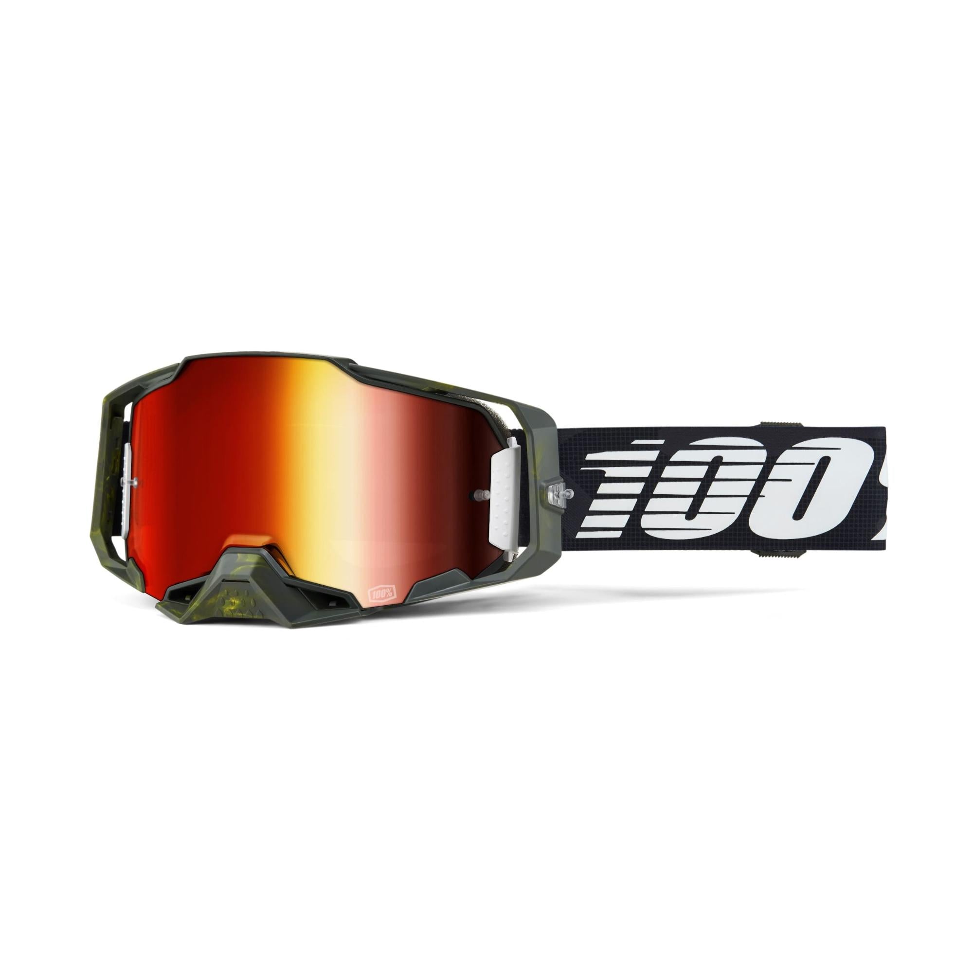 100% Armega Goggles Soledad / Mirror Red Lens - FREE UK Shipping, FREE 365 Day Returns | Moto Central