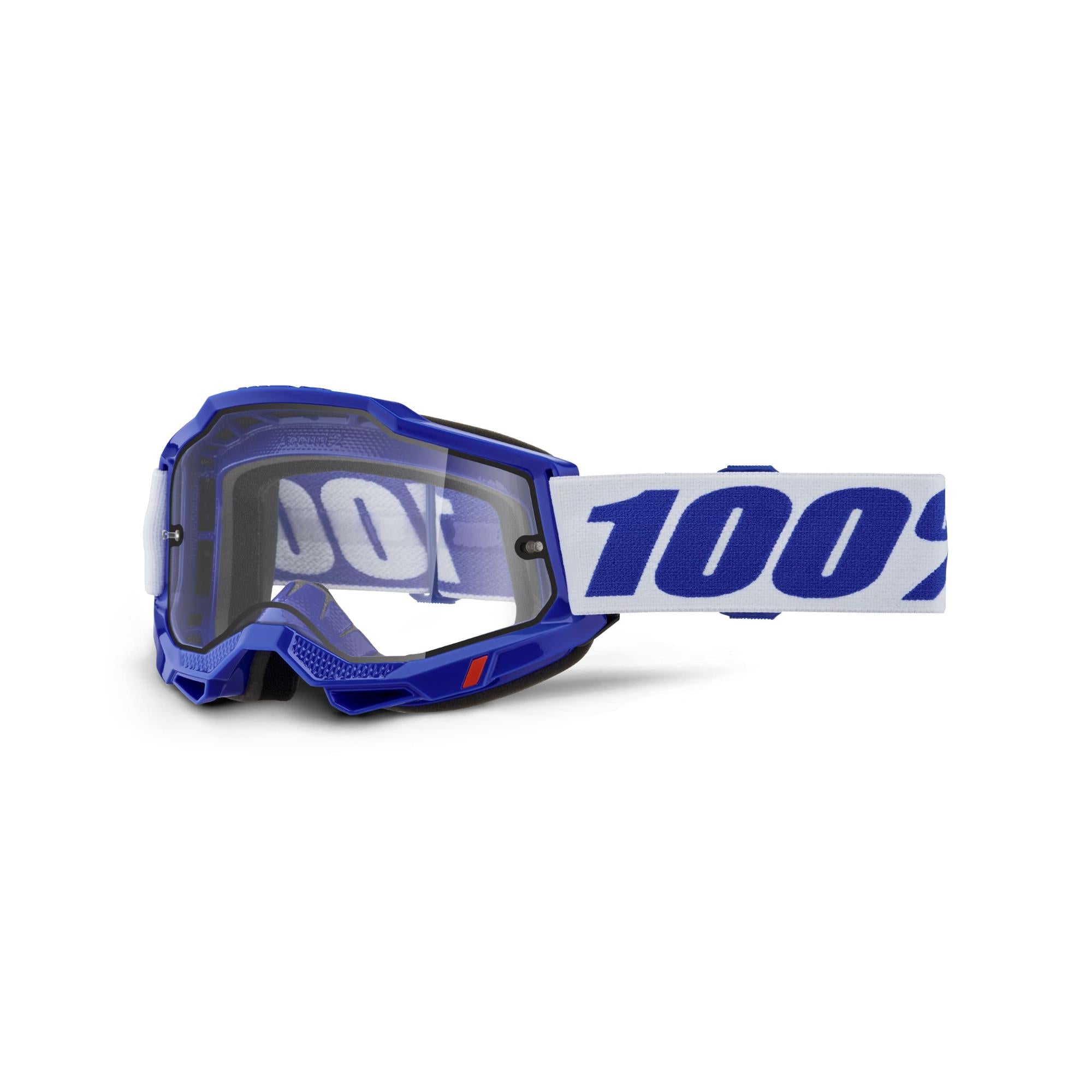 100% Accuri 2 Enduro Moto Goggles Blue / Clear Lens - FREE UK Shipping, FREE 365 Day Returns | Moto Central