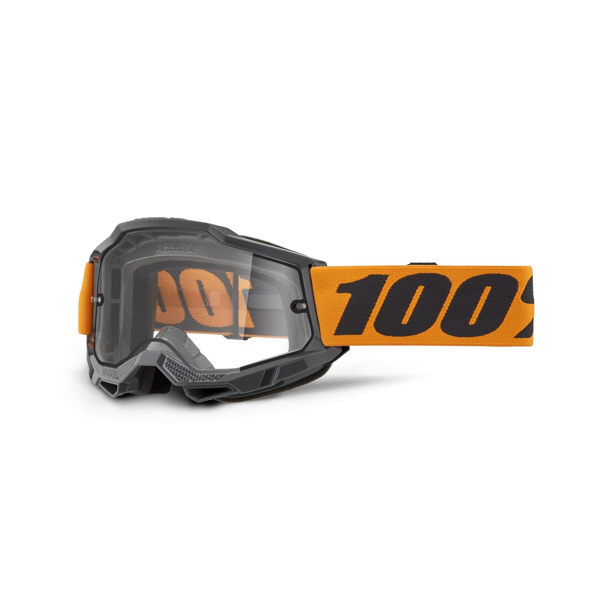 100% Accuri 2 Enduro Moto Goggles Orange / Clear Lens - FREE UK Shipping, FREE 365 Day Returns | Moto Central