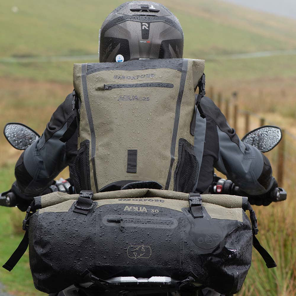 Oxford Aqua T30 Roll Bag Khaki / Black - 30 Litres - FREE UK Shipping, FREE 365 Day Returns | Moto Central