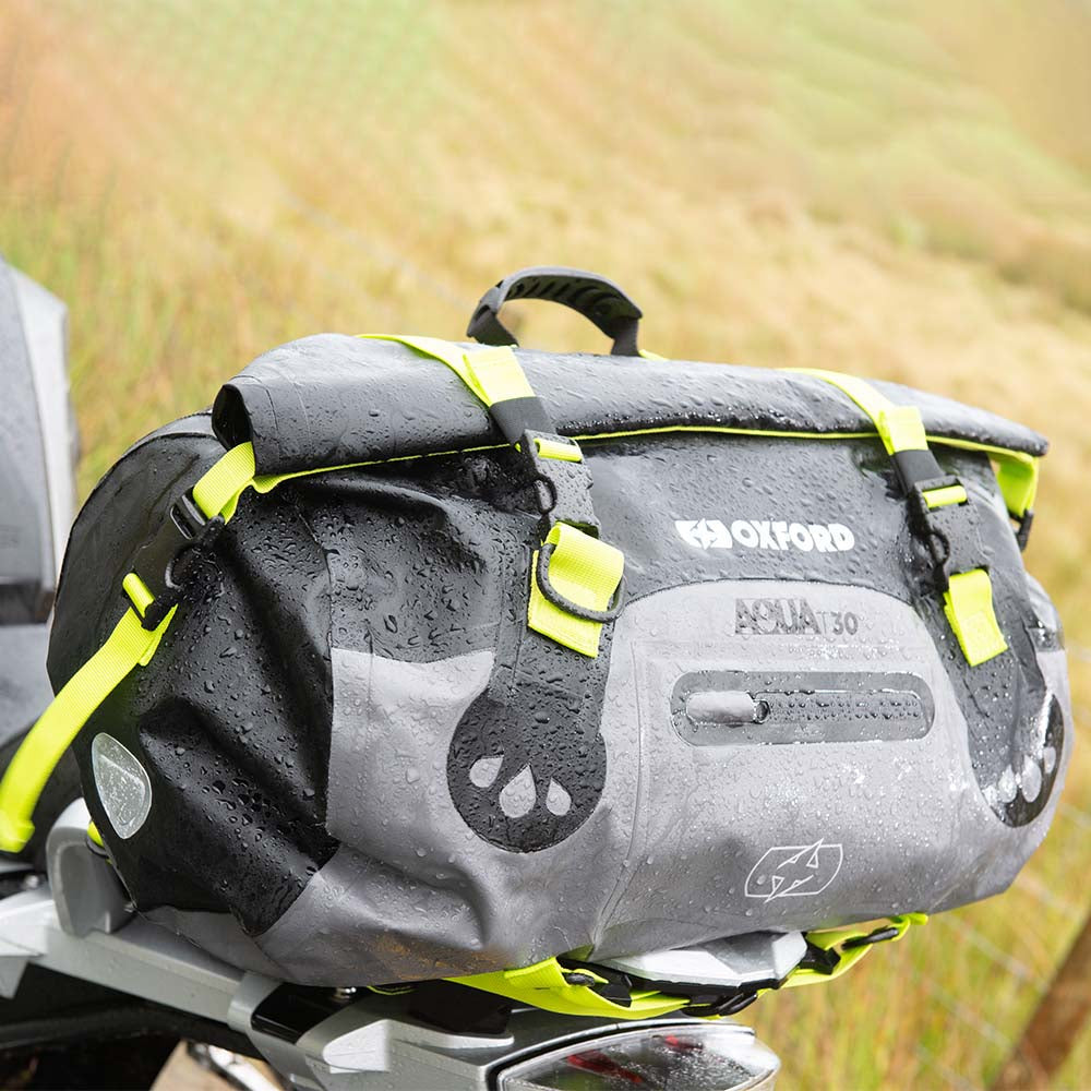 Oxford Aqua T30 Roll Bag Black / Grey / Fluo Yellow - 30 Litres  - FREE UK Shipping, FREE 365 Day Returns | Moto Central