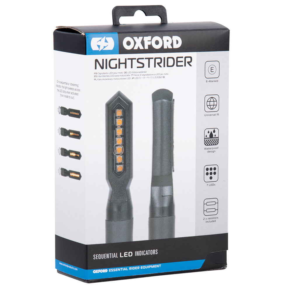 Oxford NightStrider Sequential Indicators Black With 2 Resistors  - FREE UK Shipping, FREE 365 Day Returns | Moto Central