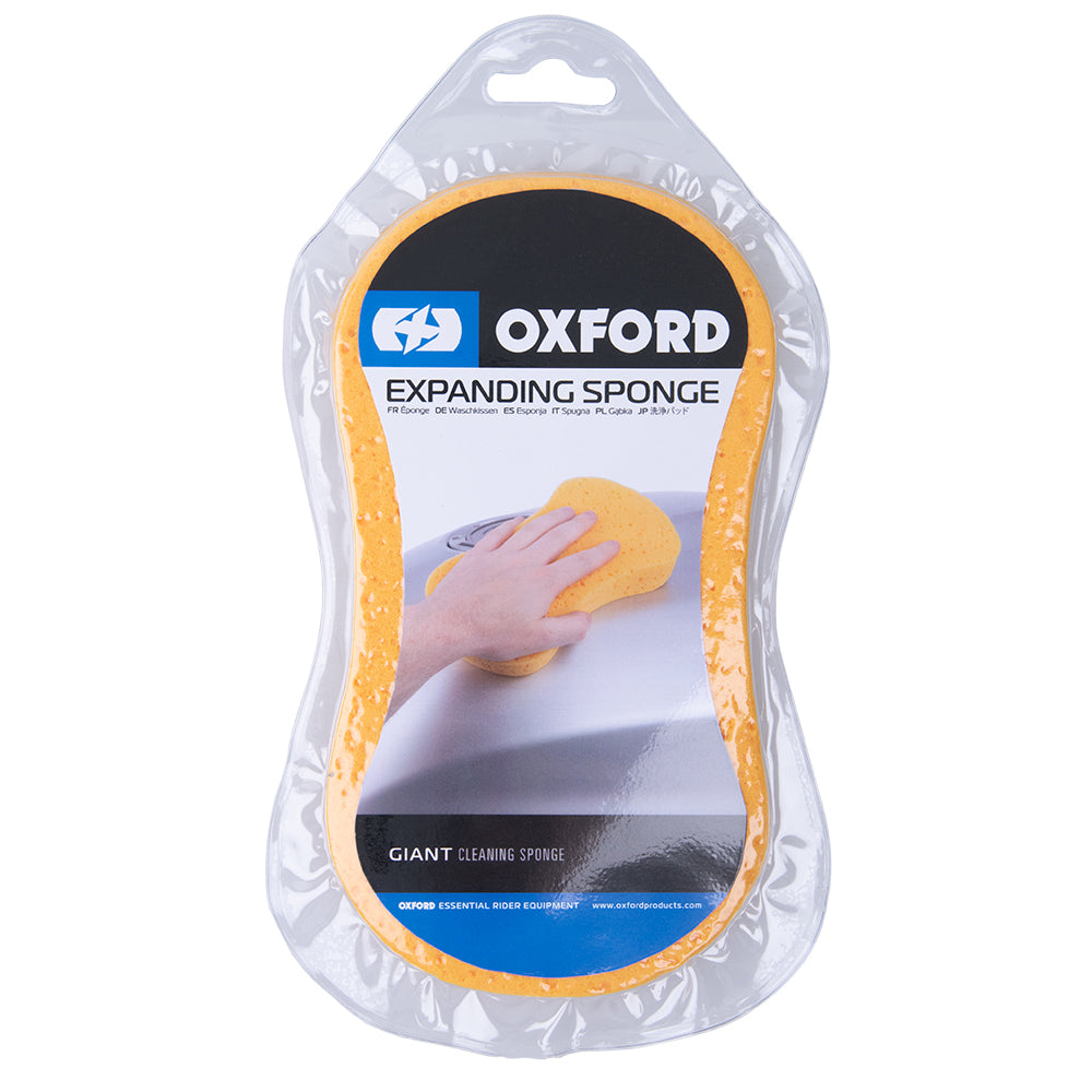 Oxford Expanding Motorcycle Cleaning Sponge Yellow - 215x110x50mm