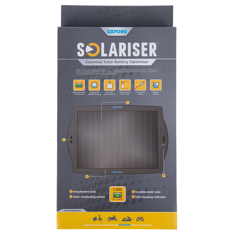 Oxford Solariser Essential Solar Battery Charger - FREE UK Shipping, FREE 365 Day Returns | Moto Central