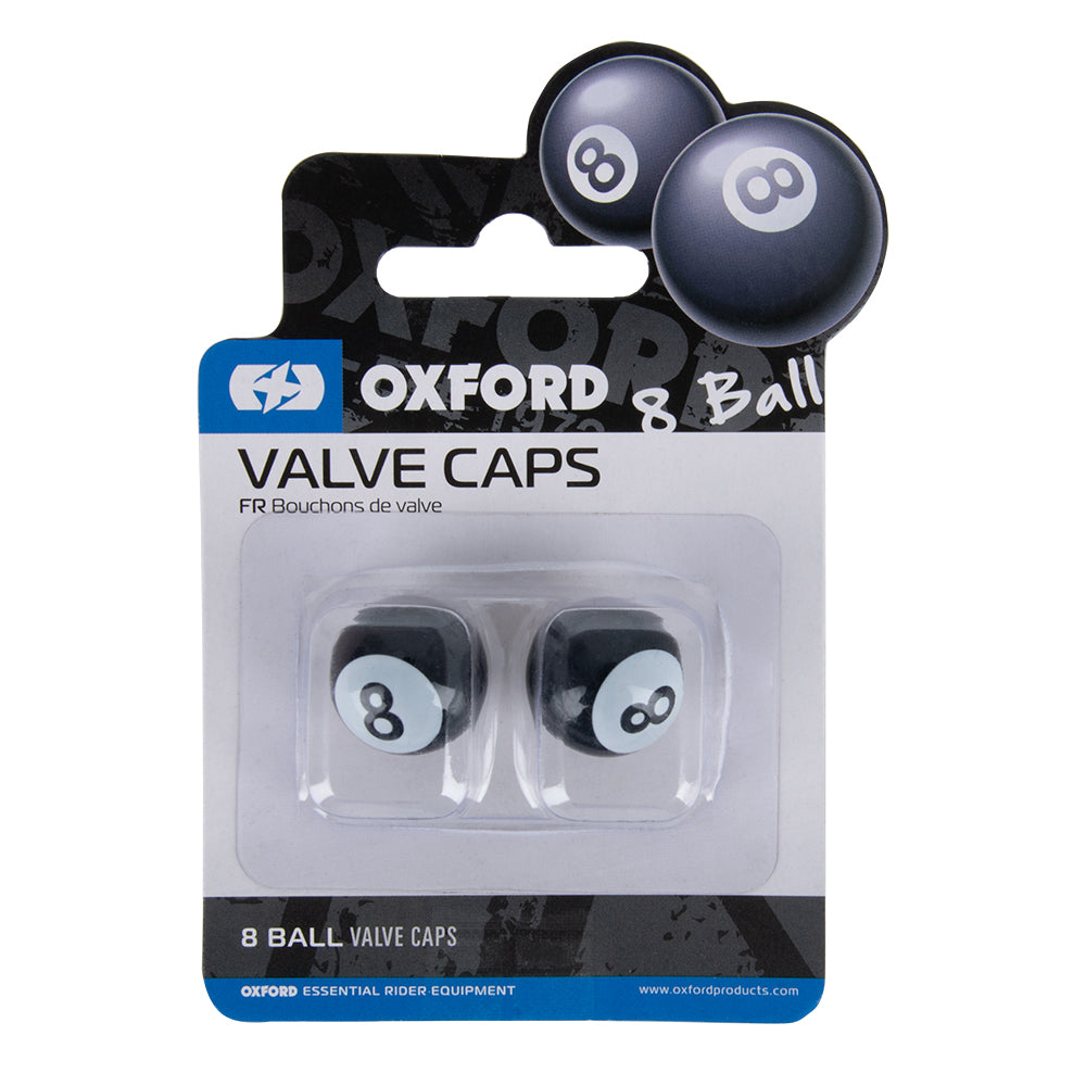 Oxford No 8 Ball Valve Caps Black - FREE UK Shipping, FREE 365 Day Returns | Moto Central