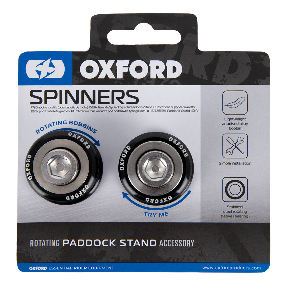 Oxford 2020 M10 Spinners Black - 1.5 mm Thread