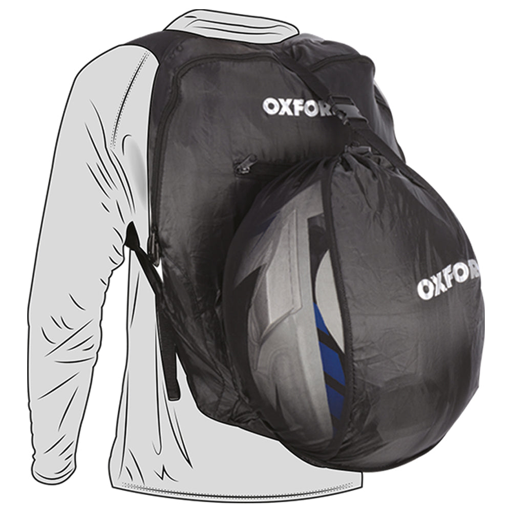 Oxford Handy Sack Backpack Black - 15 Litres - FREE UK Shipping, FREE 365 Day Returns | Moto Central