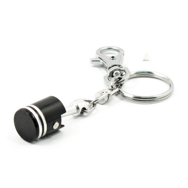 Motorcycle Storehouse Piston Keychain Black